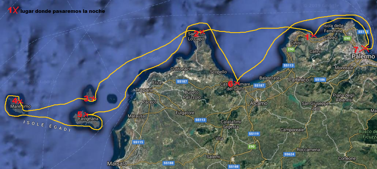 travesía en velero sicilia e islas egadas