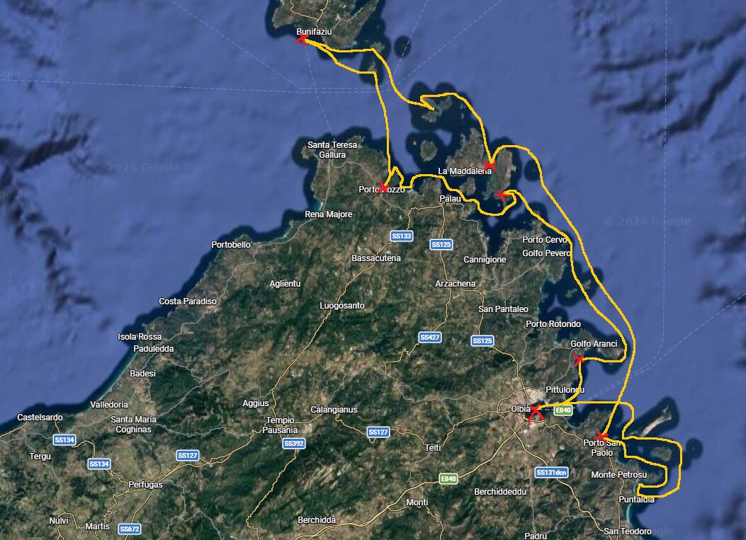 mapa zona cerdenya i corcega ruta RUTA-VIAJE-VELERO-CATAMARÁN
